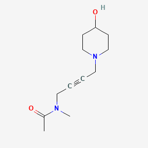 molecular formula C12H20N2O2 B1221817 N-[4-(4-hydroxy-1-piperidinyl)but-2-ynyl]-N-methylacetamide 