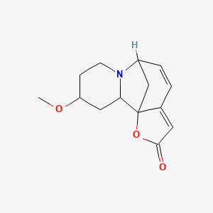 molecular formula C14H17NO3 B1221818 Securinan-11-one, 4-methoxy-, (4beta)- 