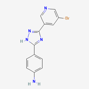 4-[5-(5-bromopyridin-3-yl)-1H-1,2,4-triazol-3-yl]aniline