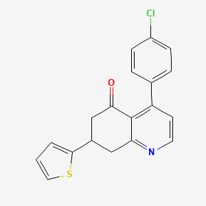 molecular formula C19H14ClNOS B12218189 4-(4-chlorophenyl)-7-(thiophen-2-yl)-7,8-dihydroquinolin-5(6H)-one 