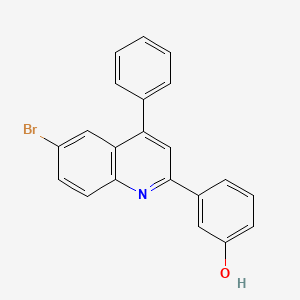 molecular formula C21H14BrNO B12218197 3-(6-Bromo-4-phenylquinolin-2-yl)phenol 