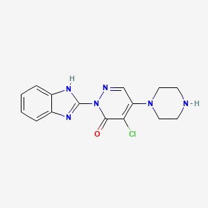 molecular formula C15H15ClN6O B12218238 2-(1H-1,3-benzodiazol-2-yl)-4-chloro-5-(piperazin-1-yl)-2,3-dihydropyridazin-3-one 