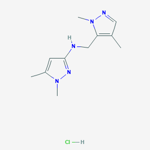 N-[(2,4-dimethylpyrazol-3-yl)methyl]-1,5-dimethylpyrazol-3-amine;hydrochloride