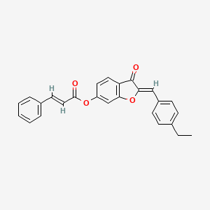 (2Z)-2-(4-ethylbenzylidene)-3-oxo-2,3-dihydro-1-benzofuran-6-yl (2E)-3-phenylprop-2-enoate