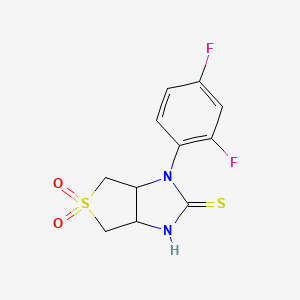 molecular formula C11H10F2N2O2S2 B12218262 1-(2,4-difluorophenyl)tetrahydro-1H-thieno[3,4-d]imidazole-2(3H)-thione 5,5-dioxide 