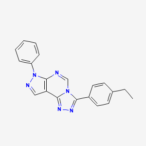 molecular formula C20H16N6 B12218292 3-(4-ethylphenyl)-7-phenyl-7H-pyrazolo[4,3-e][1,2,4]triazolo[4,3-c]pyrimidine 