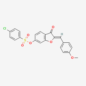 molecular formula C22H15ClO6S B12218305 (2Z)-2-(4-methoxybenzylidene)-3-oxo-2,3-dihydro-1-benzofuran-6-yl 4-chlorobenzenesulfonate 