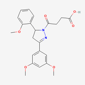 4-[3-(3,5-dimethoxyphenyl)-5-(2-methoxyphenyl)-4,5-dihydro-1H-pyrazol-1-yl]-4-oxobutanoic acid