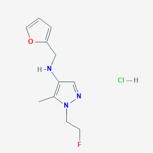 molecular formula C11H15ClFN3O B12218317 1-(2-fluoroethyl)-N-(2-furylmethyl)-5-methyl-1H-pyrazol-4-amine 