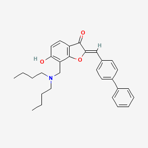 (2Z)-2-(biphenyl-4-ylmethylidene)-7-[(dibutylamino)methyl]-6-hydroxy-1-benzofuran-3(2H)-one