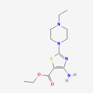 molecular formula C12H20N4O2S B12218337 Ethyl 4-amino-2-(4-ethylpiperazin-1-yl)-1,3-thiazole-5-carboxylate 