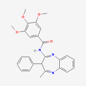 3,4,5-trimethoxy-N-(4-methyl-3-phenyl-3H-1,5-benzodiazepin-2-yl)benzamide