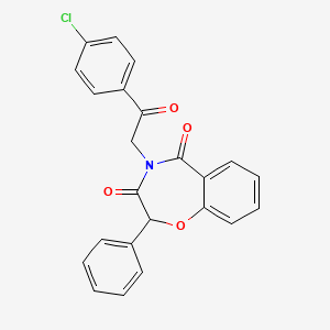 molecular formula C23H16ClNO4 B12218426 4-[2-(4-chlorophenyl)-2-oxoethyl]-2-phenyl-1,4-benzoxazepine-3,5(2H,4H)-dione 