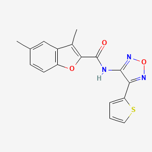 molecular formula C17H13N3O3S B12218427 3,5-dimethyl-N-[4-(thiophen-2-yl)-1,2,5-oxadiazol-3-yl]-1-benzofuran-2-carboxamide 