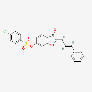 (2Z)-3-oxo-2-[(2E)-3-phenylprop-2-en-1-ylidene]-2,3-dihydro-1-benzofuran-6-yl 4-chlorobenzenesulfonate