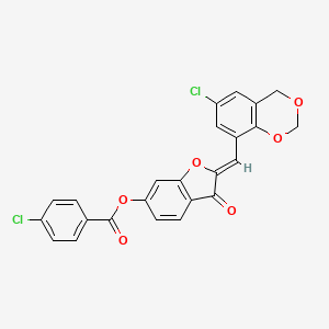 molecular formula C24H14Cl2O6 B12218467 (2Z)-2-[(6-chloro-4H-1,3-benzodioxin-8-yl)methylidene]-3-oxo-2,3-dihydro-1-benzofuran-6-yl 4-chlorobenzoate 