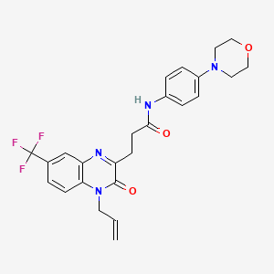 molecular formula C25H25F3N4O3 B12218485 N-[4-(morpholin-4-yl)phenyl]-3-[3-oxo-4-(prop-2-en-1-yl)-7-(trifluoromethyl)-3,4-dihydroquinoxalin-2-yl]propanamide 