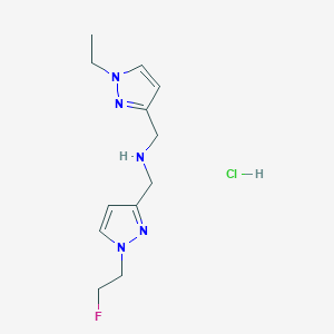 molecular formula C12H19ClFN5 B12218490 1-(1-ethyl-1H-pyrazol-3-yl)-N-{[1-(2-fluoroethyl)-1H-pyrazol-3-yl]methyl}methanamine 