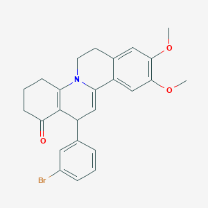 molecular formula C25H24BrNO3 B12218541 13-(3-bromophenyl)-9,10-dimethoxy-2,3,4,6,7,13-hexahydro-1H-isoquino[2,1-a]quinolin-1-one 