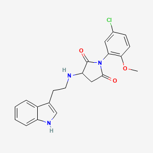 molecular formula C21H20ClN3O3 B12218562 1-(5-chloro-2-methoxyphenyl)-3-{[2-(1H-indol-3-yl)ethyl]amino}pyrrolidine-2,5-dione 