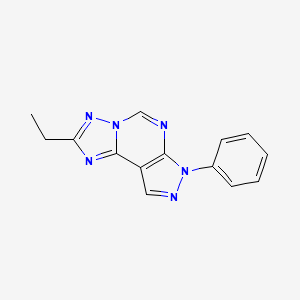 molecular formula C14H12N6 B12218570 2-ethyl-7-phenyl-7H-pyrazolo[4,3-e][1,2,4]triazolo[1,5-c]pyrimidine 