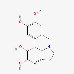 molecular formula C16H19NO4 B1221858 5-Methoxy-9-azatetracyclo[7.6.1.02,7.012,16]hexadeca-2,4,6,12-tetraene-4,14,15-triol 