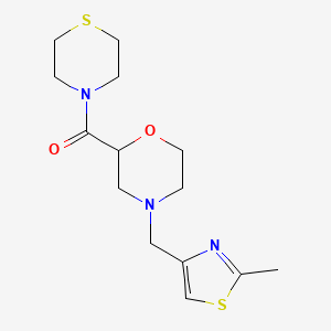 molecular formula C14H21N3O2S2 B12218654 4-[(2-Methyl-1,3-thiazol-4-yl)methyl]-2-(thiomorpholine-4-carbonyl)morpholine 