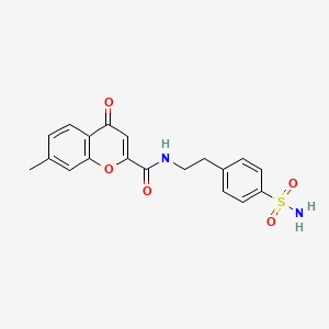 molecular formula C19H18N2O5S B12218656 7-methyl-4-oxo-N-[2-(4-sulfamoylphenyl)ethyl]-4H-chromene-2-carboxamide 