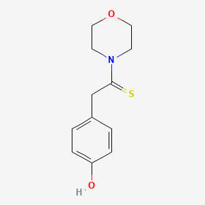 molecular formula C12H15NO2S B12218659 4-(2-Morpholin-4-yl-2-thioxoethyl)phenol 