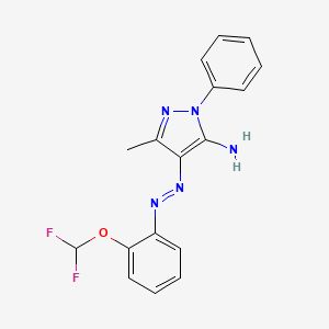 (4Z)-4-{2-[2-(difluoromethoxy)phenyl]hydrazinylidene}-5-methyl-2-phenyl-2,4-dihydro-3H-pyrazol-3-imine