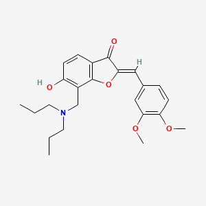 molecular formula C24H29NO5 B12218691 2-[(3,4-Dimethoxyphenyl)methylene]-7-[(dipropylamino)methyl]-6-hydroxybenzo[b] furan-3-one 