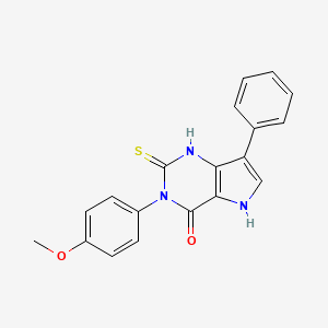 3-(4-methoxyphenyl)-7-phenyl-2-sulfanyl-3,5-dihydro-4H-pyrrolo[3,2-d]pyrimidin-4-one