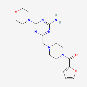 (4-{[4-Amino-6-(morpholin-4-yl)-1,3,5-triazin-2-yl]methyl}piperazin-1-yl)(furan-2-yl)methanone