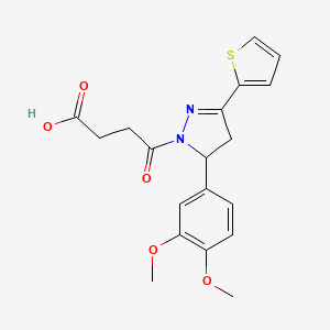 4-[5-(3,4-dimethoxyphenyl)-3-(thiophen-2-yl)-4,5-dihydro-1H-pyrazol-1-yl]-4-oxobutanoic acid