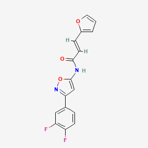 (2E)-N-[3-(3,4-difluorophenyl)isoxazol-5-yl]-3-(2-furyl)prop-2-enamide