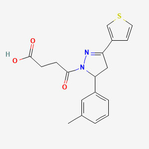 4-[5-(3-methylphenyl)-3-(thiophen-3-yl)-4,5-dihydro-1H-pyrazol-1-yl]-4-oxobutanoic acid