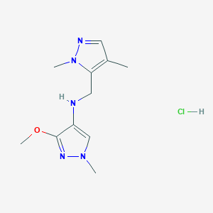 N-[(2,4-dimethylpyrazol-3-yl)methyl]-3-methoxy-1-methylpyrazol-4-amine;hydrochloride