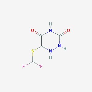 molecular formula C4H5F2N3O2S B12218741 6-(Difluoromethylsulfanyl)-1,2,4-triazinane-3,5-dione 