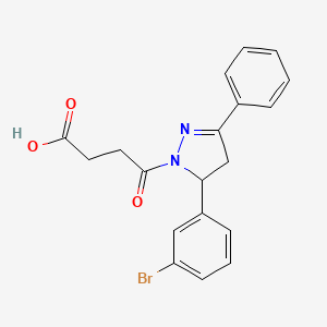 4-[5-(3-bromophenyl)-3-phenyl-4,5-dihydro-1H-pyrazol-1-yl]-4-oxobutanoic acid