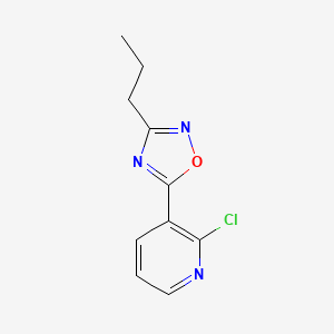 molecular formula C10H10ClN3O B12218761 2-Chloro-3-(3-propyl-1,2,4-oxadiazol-5-yl)pyridine 