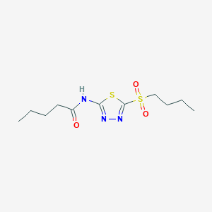 molecular formula C11H19N3O3S2 B12218768 N-[5-(butylsulfonyl)-1,3,4-thiadiazol-2-yl]pentanamide 