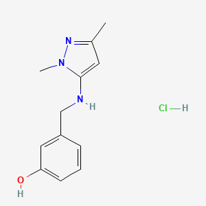 molecular formula C12H16ClN3O B12218781 3-[[(2,5-Dimethylpyrazol-3-yl)amino]methyl]phenol;hydrochloride 