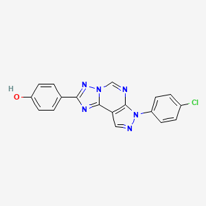 molecular formula C18H11ClN6O B12218784 4-[7-(4-chlorophenyl)-7H-pyrazolo[4,3-e][1,2,4]triazolo[1,5-c]pyrimidin-2-yl]phenol 