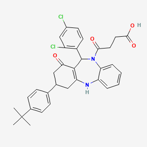 4-[3-(4-tert-butylphenyl)-11-(2,4-dichlorophenyl)-1-oxo-1,2,3,4,5,11-hexahydro-10H-dibenzo[b,e][1,4]diazepin-10-yl]-4-oxobutanoic acid