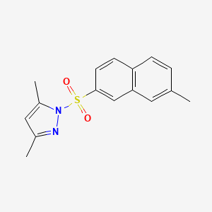 molecular formula C16H16N2O2S B1221883 3,5-Dimethyl-1-[(7-methyl-2-naphthalenyl)sulfonyl]pyrazole 