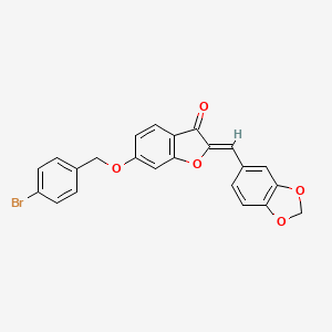 (2Z)-2-(1,3-benzodioxol-5-ylmethylidene)-6-[(4-bromobenzyl)oxy]-1-benzofuran-3(2H)-one