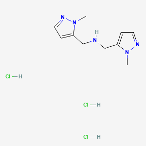 1-(2-methylpyrazol-3-yl)-N-[(2-methylpyrazol-3-yl)methyl]methanamine;trihydrochloride