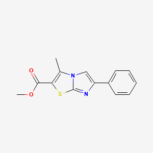 molecular formula C14H12N2O2S B12218862 Imidazo[2,1-b]thiazole-2-carboxylic acid, 3-methyl-6-phenyl-, methyl ester CAS No. 890092-76-9