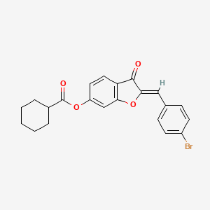 (2Z)-2-(4-bromobenzylidene)-3-oxo-2,3-dihydro-1-benzofuran-6-yl cyclohexanecarboxylate