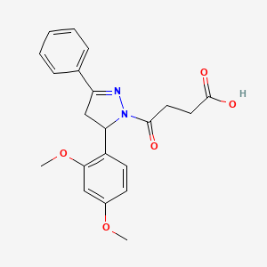 molecular formula C21H22N2O5 B12218877 4-[5-(2,4-dimethoxyphenyl)-3-phenyl-4,5-dihydro-1H-pyrazol-1-yl]-4-oxobutanoic acid 